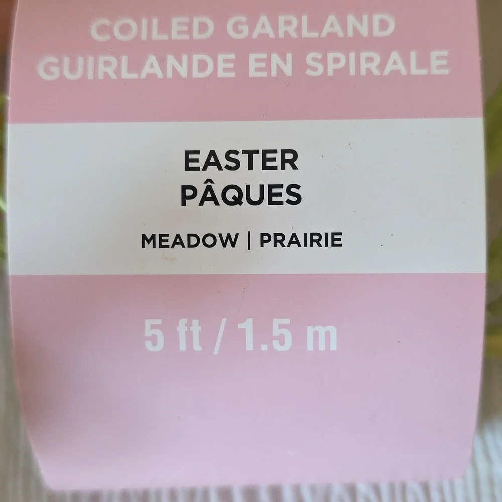 Easter Meadow Coiled Garland with Assorted Color Faux Eggs